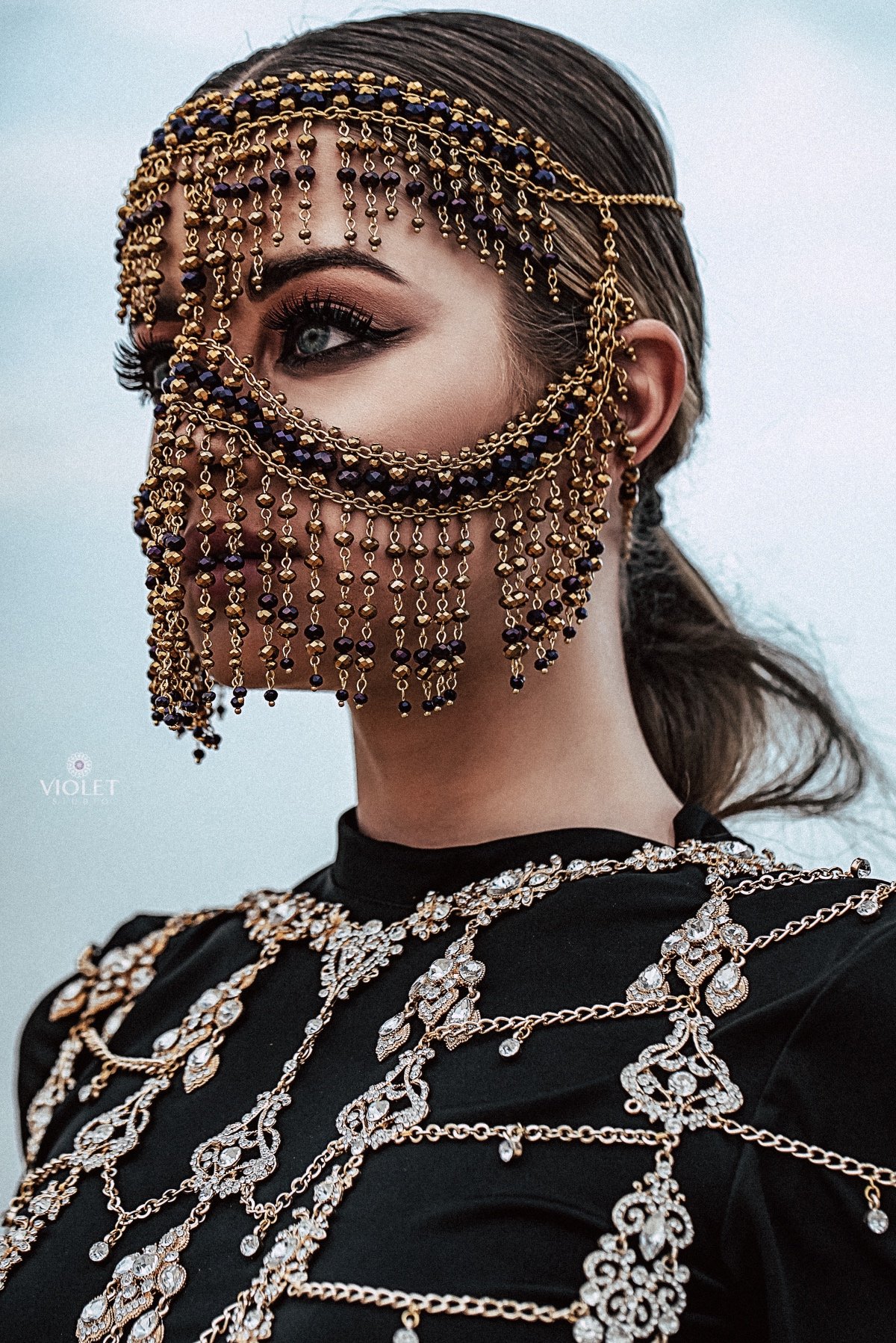 Tribal Face Chain Golden Regina, Burqa Face Mask – GetMan Jewelry