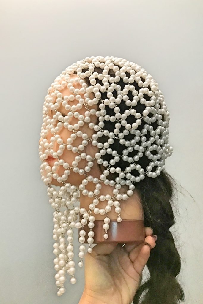 Pearl Face Mask Avery Haute Couture Mask Getman Jewelry 7962